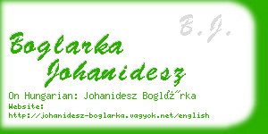 boglarka johanidesz business card